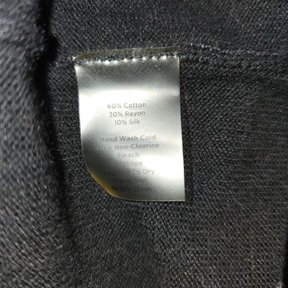 Talbots Womens Polka Dot Button Front Cardigan Size XL Black White Silk Blend - Picture 7 of 9